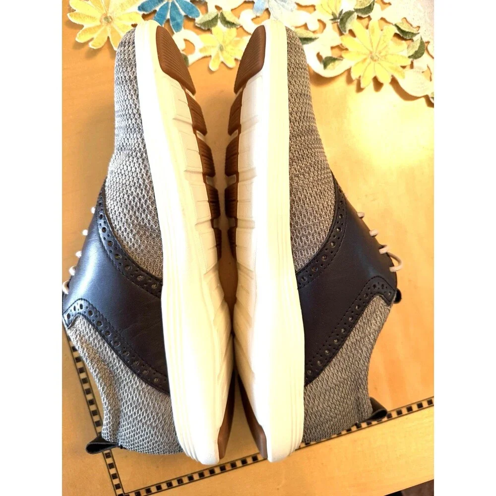 Cole Haan Grand Tour Knit Oxford Mens Size 9 M Gray Black Shoes Lace Up EUC